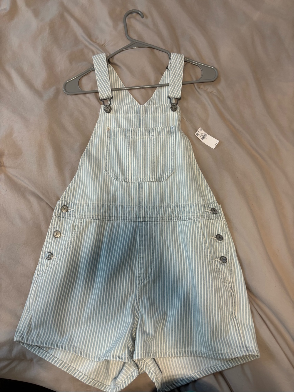 Old Navy Striped Light Blue Overall shorts
